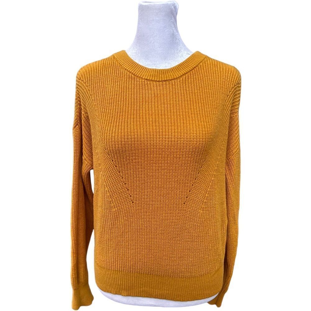 Garage Long Sleeve Mustard Yellow Knit Pullover Relaxed Fit Sweater. Medium.
